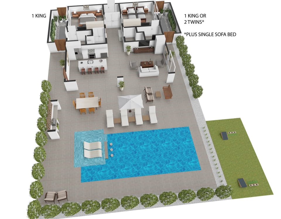 Villa, Multiple Beds, Pool Access, Ocean View (Beachside Villa 8) | Floor plan