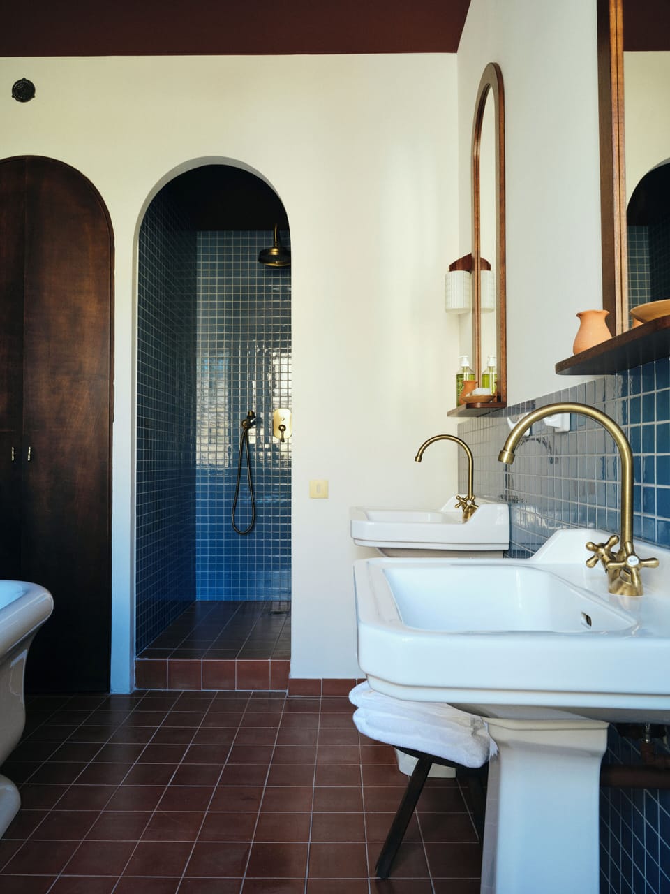 Separate tub and shower, hair dryer, towels, soap