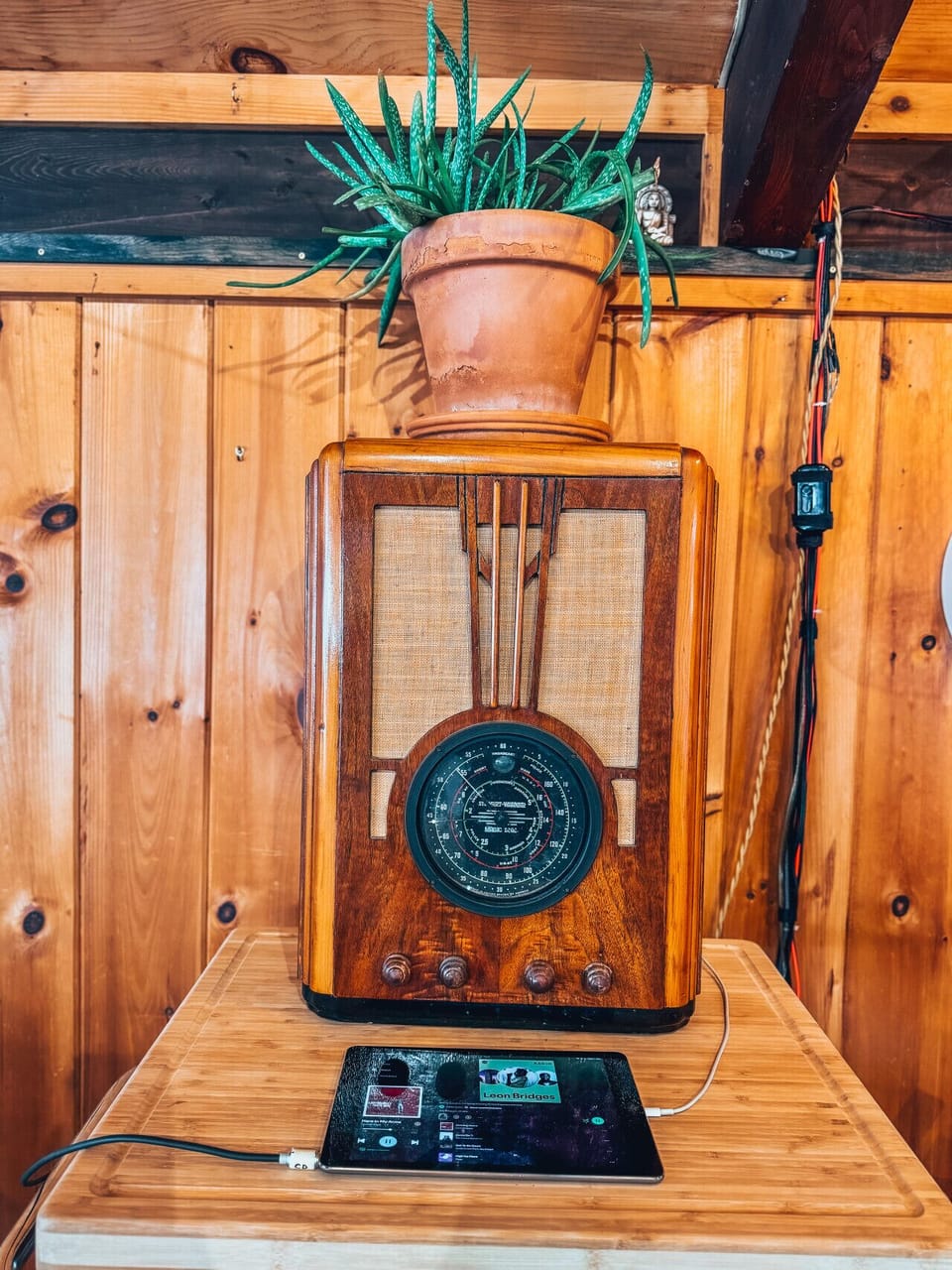 Timeless tunes and classic charm. This vintage radio adds a nostalgic touch to your stay!