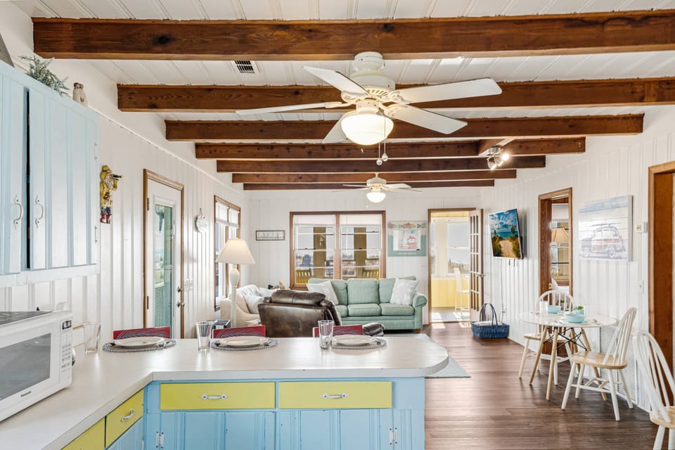 This is the kitchen adjacent to the living area.