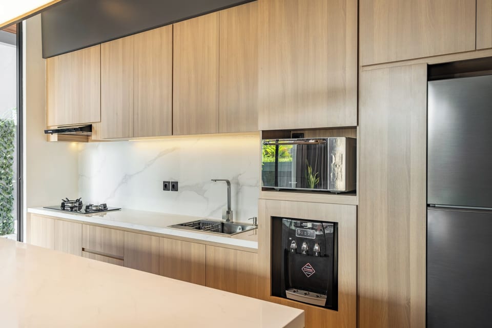 Deluxe Villa, Pool View | Private kitchenette | Coffee/tea maker, rice cooker, highchair, blender
