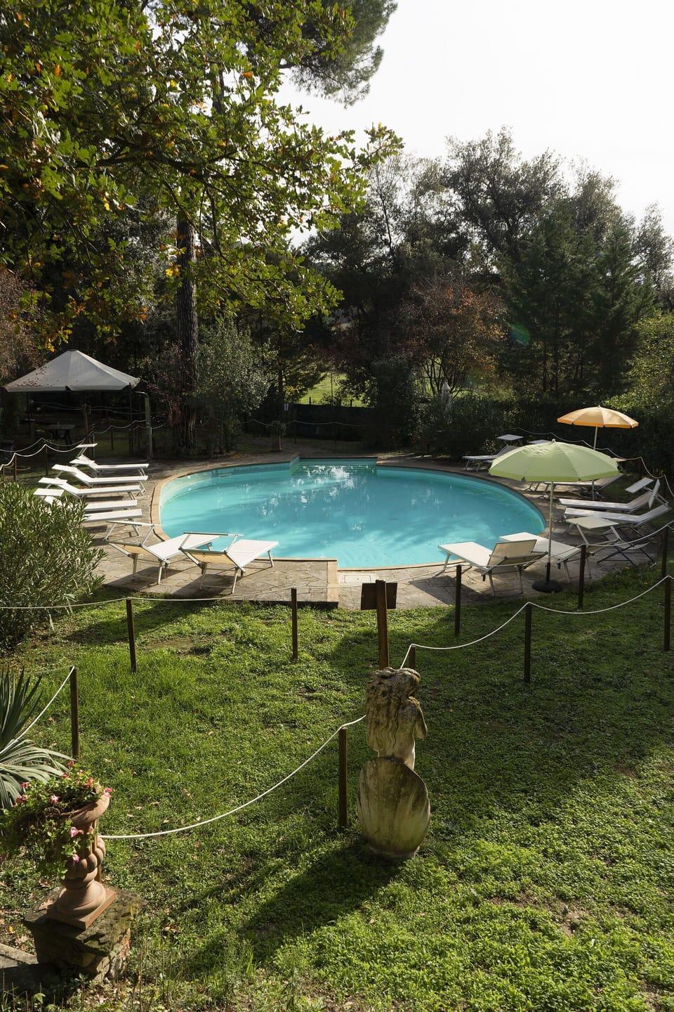 Water, Plant, Swimming Pool, Shade, Outdoor Furniture, Natural Landscape, Grass, Tree, Chair, Leisure