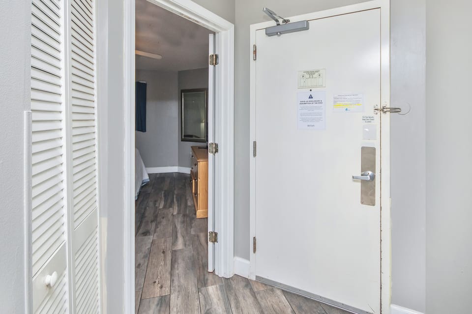 Clean entryway with direct bedroom access