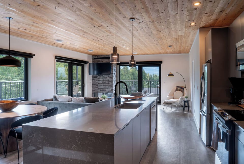 Deluxe Penthouse, Balcony, Mountain View | Private kitchen | Full-size fridge, microwave, oven, stovetop