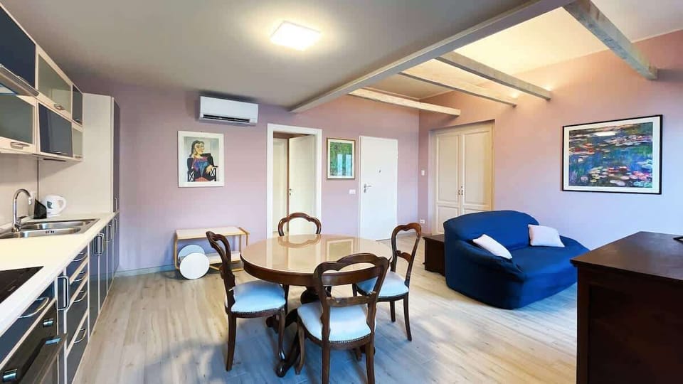 Dining room with living room