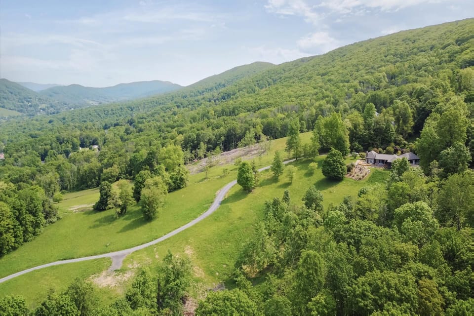 Drive up the mountain to the house
