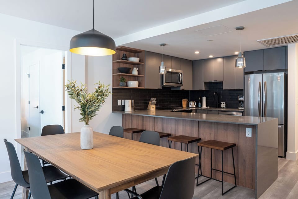 Premium Condo, Balcony, Mountain View | Private kitchen | Full-size fridge, microwave, oven, stovetop