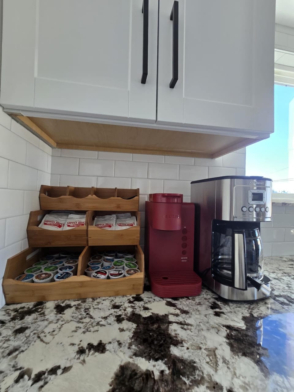 Stocked coffee area - Keurig, Coffee Maker, Grinder and French Press