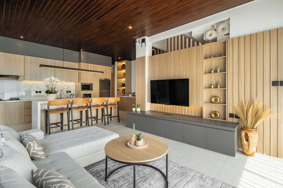 Deluxe Villa, 3 Bedrooms, Pool View | Living area | Smart TV, Netflix, streaming services