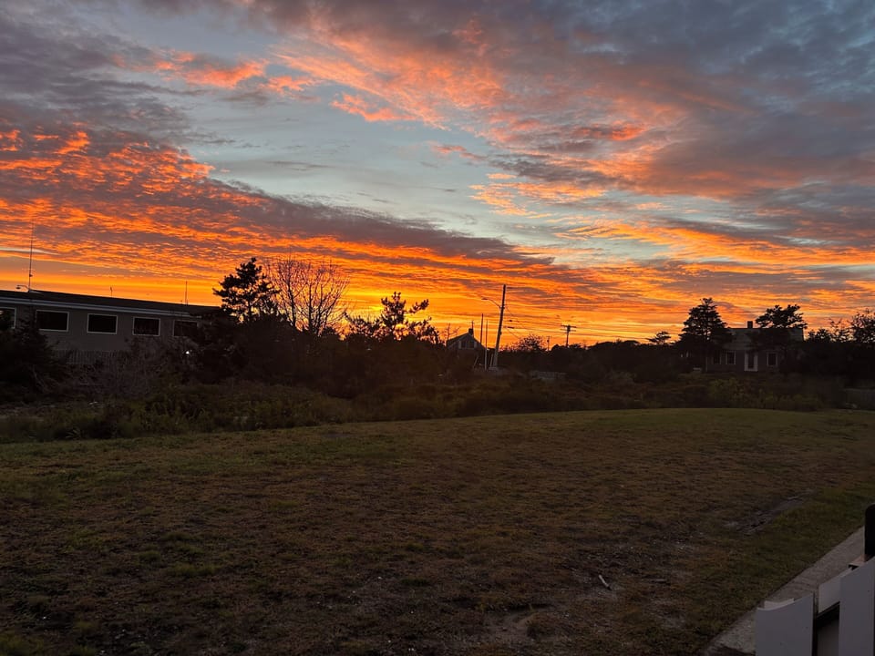 sunset from deck