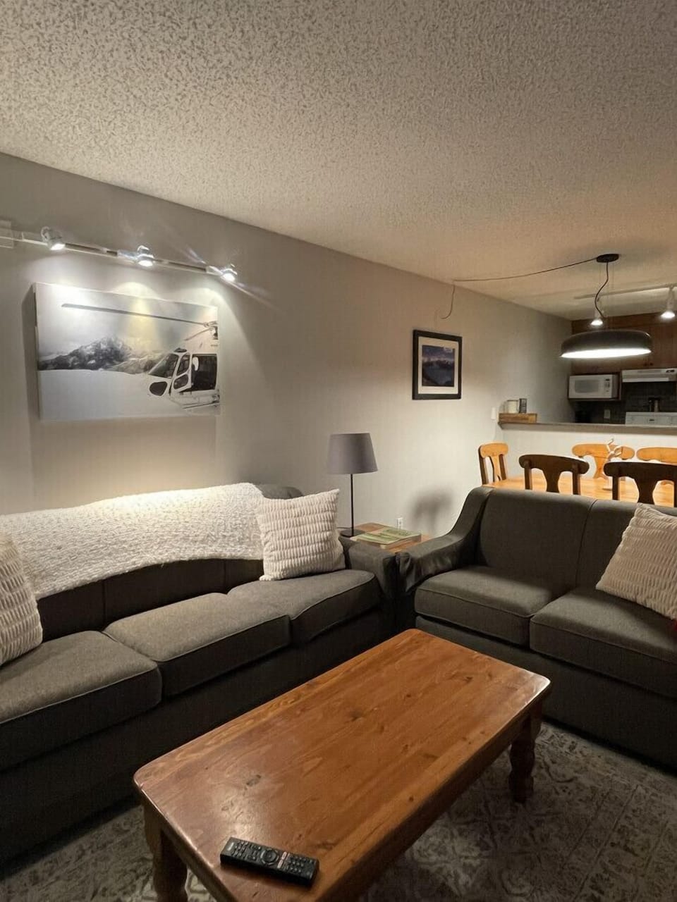 Living and dining rooms, and kitchen