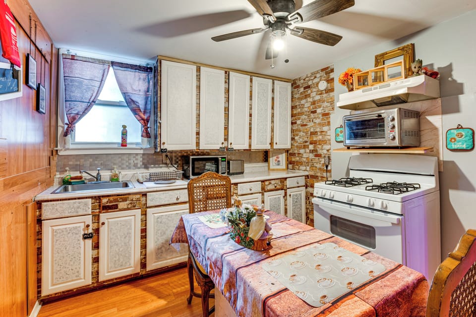 Kitchen | Dining Table | Microwave | Toaster | Cooking Utensils
