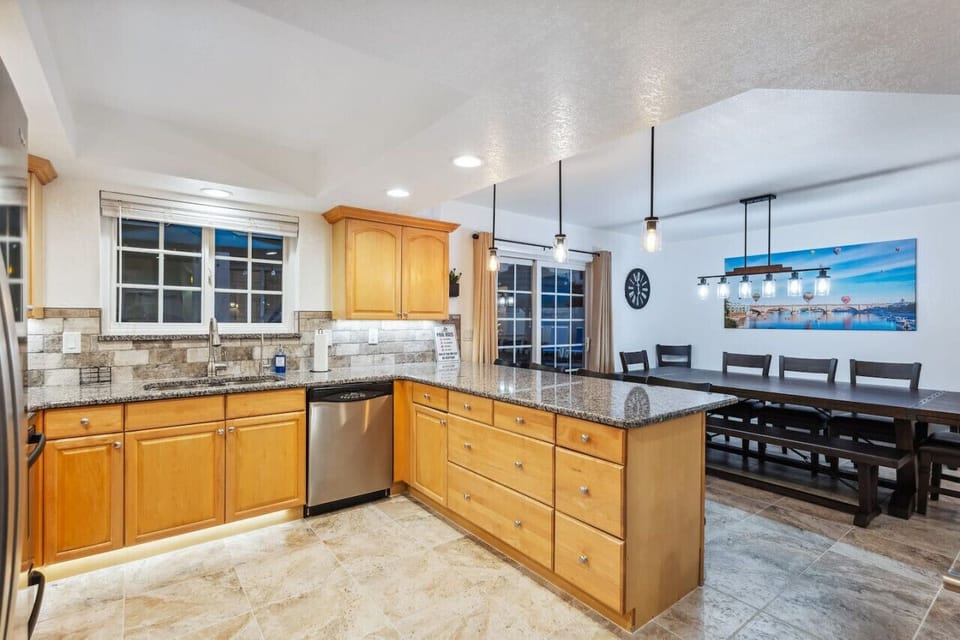 Fully stocked kitchen with cooking supplies