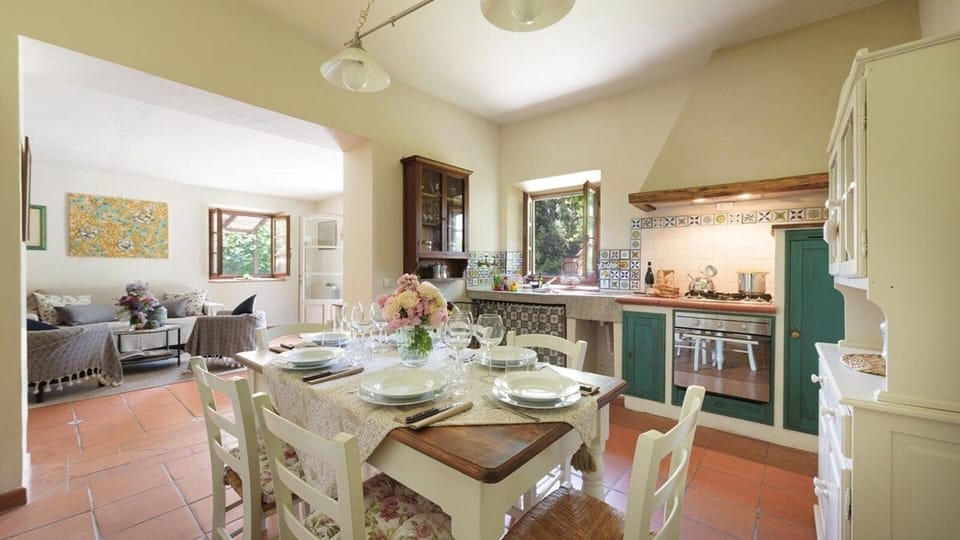 Deluxe Apartment, Private Pool, Garden View | Private kitchen | Full-size fridge, microwave, oven, stovetop