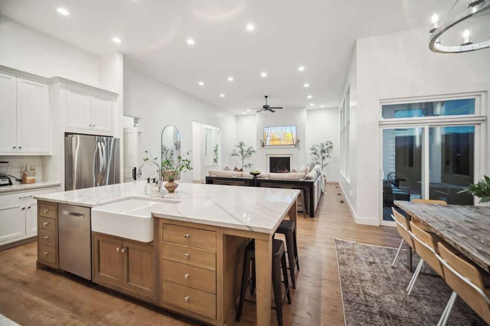 Kitchen facing the living room