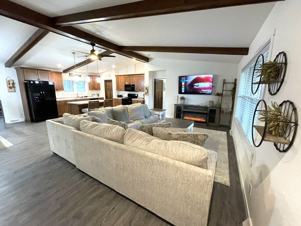 Living Room with Cozy Seating, TV & Fireplace