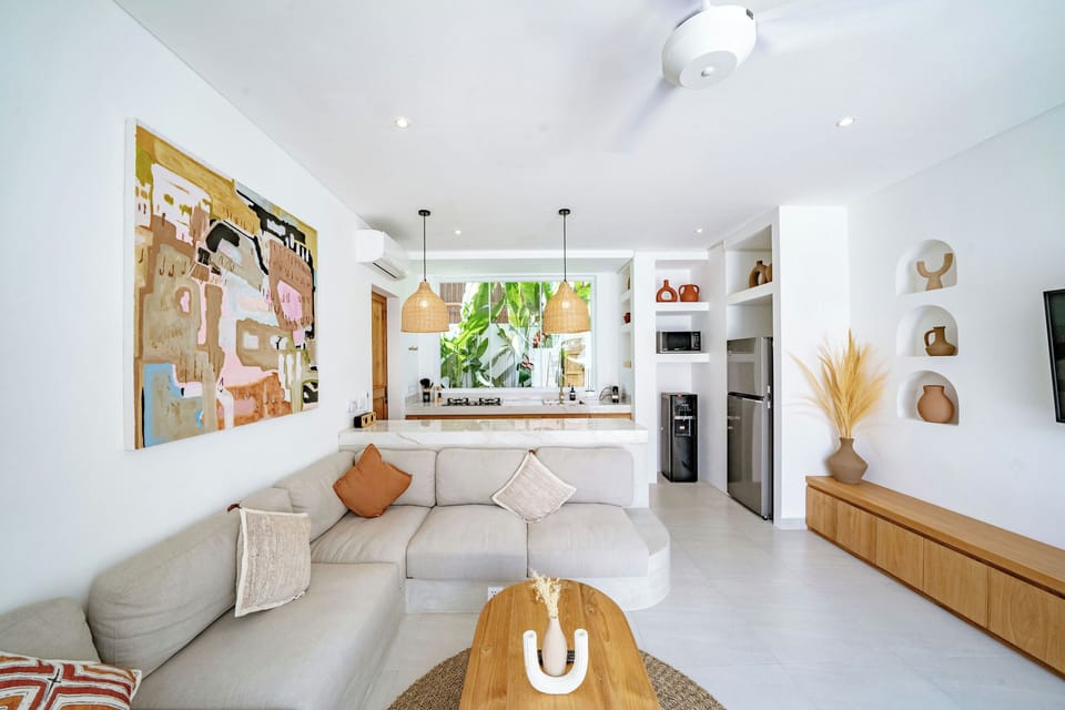 Villa, 1 Bedroom, Patio, Pool View | Living room | 43-inch TV with cable channels