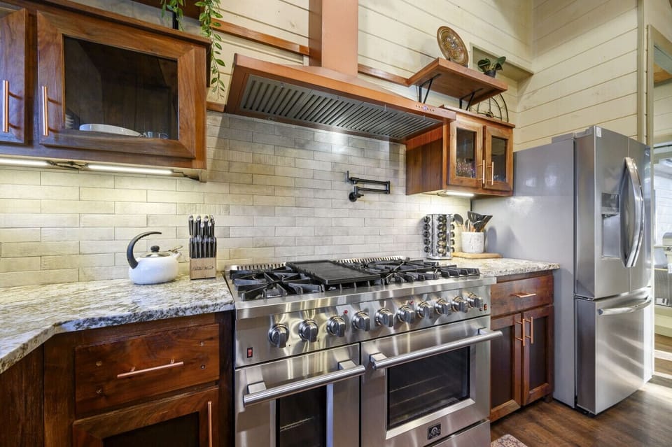 Natural light fills this open kitchen, making it feel bright and inviting.