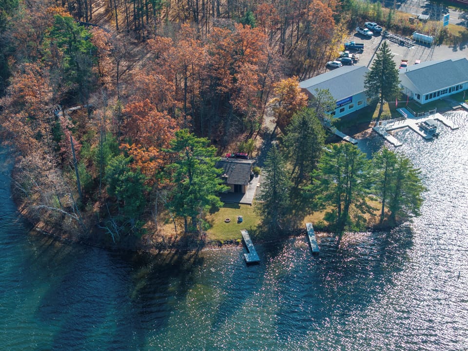 Arial View- Steps from Round Lake Marina