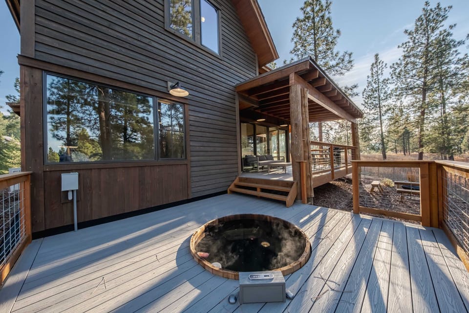 Unwind and soak in the serenity of the private hot tub