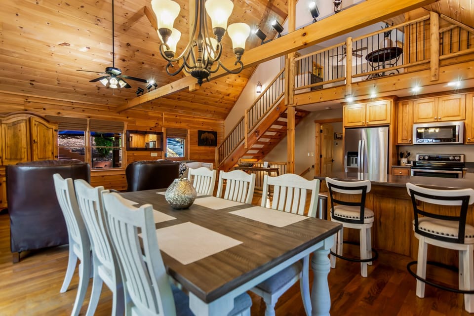 Dining Room and Kitchen View - Quiet Waters in Dahlonega, GA