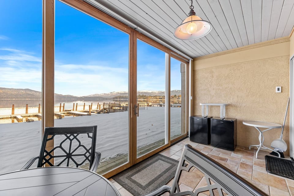 Enclosed patio with heated floors