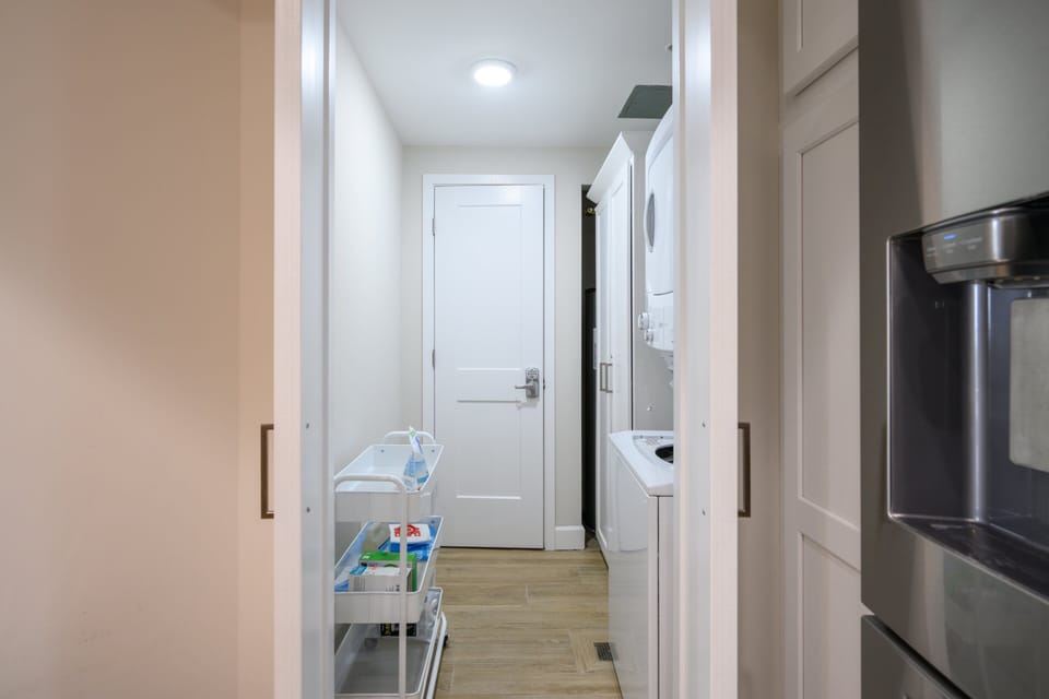 Tucked neatly off the main living area, it offers a practical, organized setup that makes extended stays or full-time living easy and efficient.