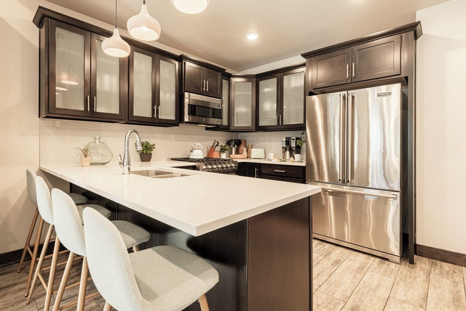 Kitchen bar seating for four