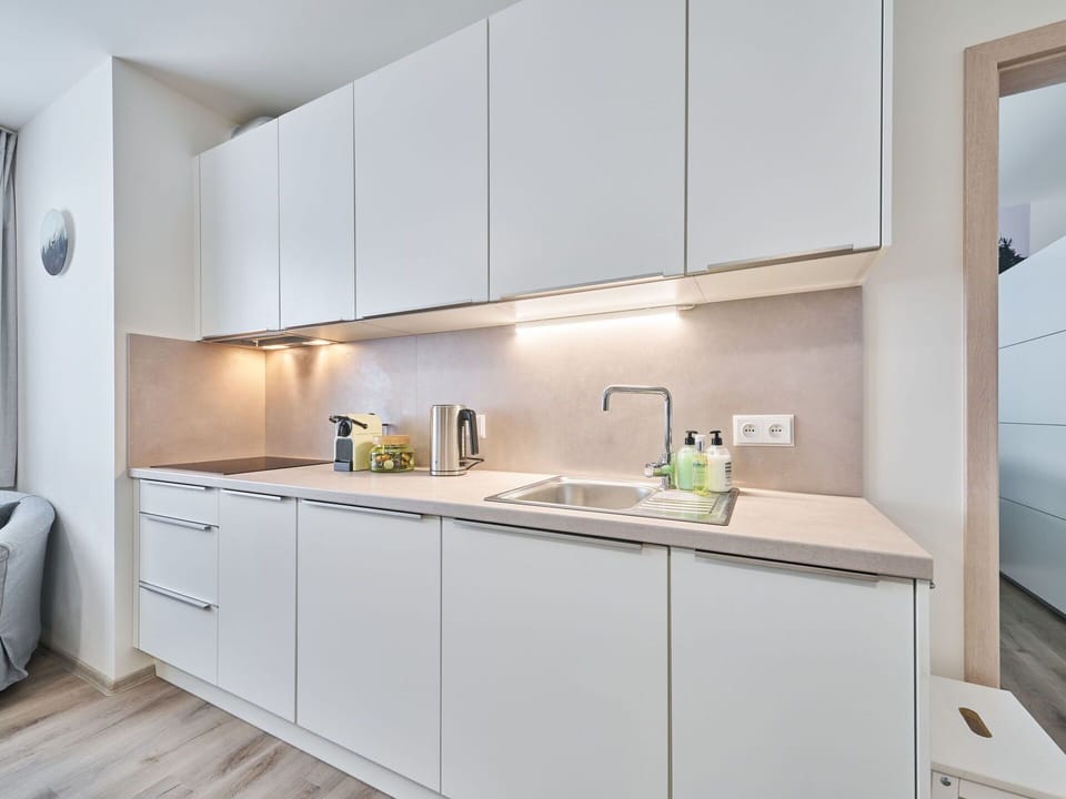 Kitchen, Countertop, Kitchen Appliance, Interior Design, Major Appliance, Cabinetry, Flooring, Home, Kitchen Sink, Furniture