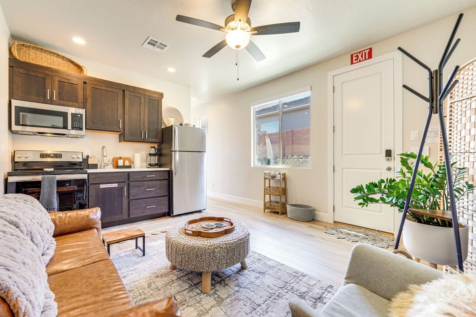 Living Room | Central A/C & Heating | Single-Story Apartment