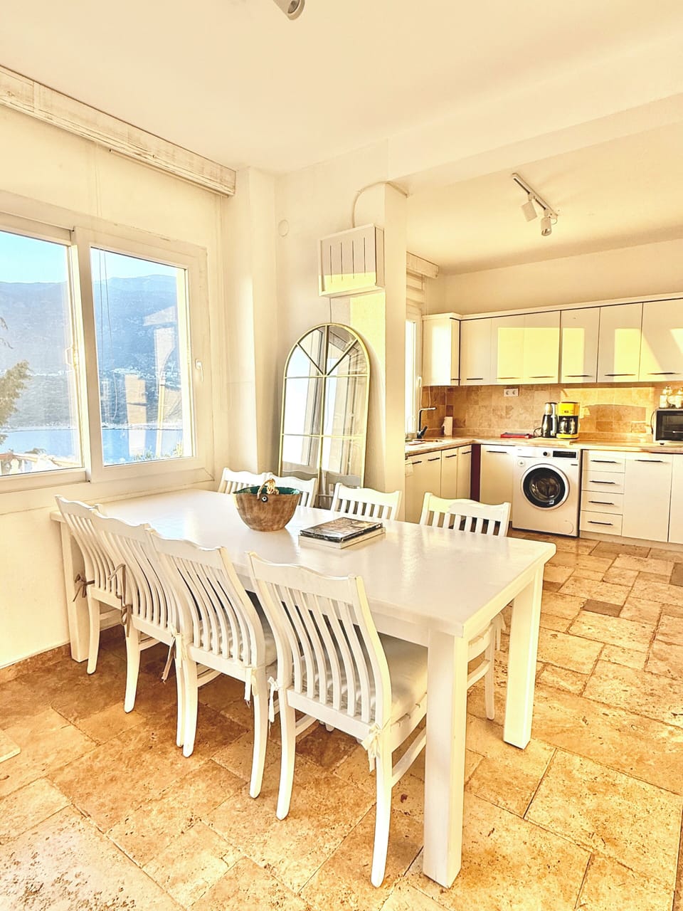 Villa | Private kitchen | Full-size fridge, dishwasher, paper towels