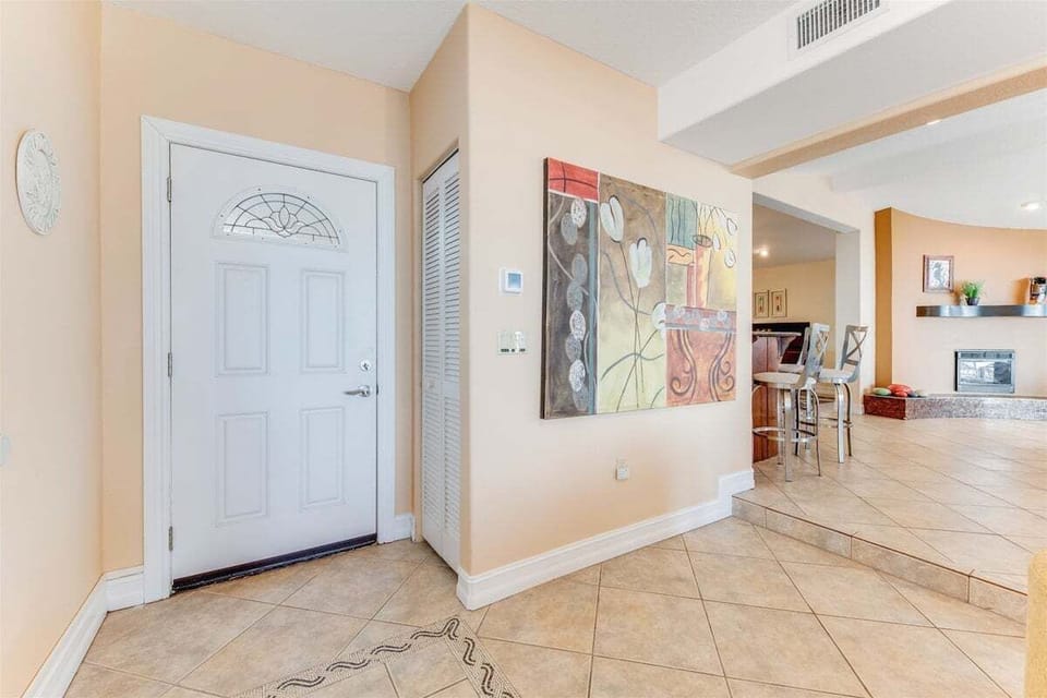 Entry door that walks into the breakfast nook/game room