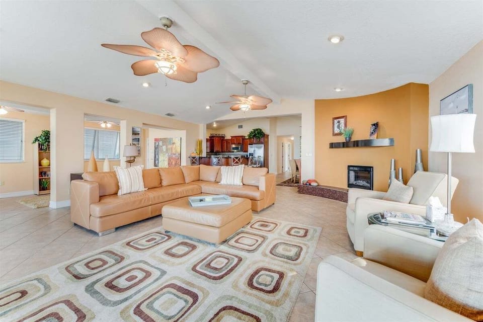 Open concept living area leads you right into the kitchen