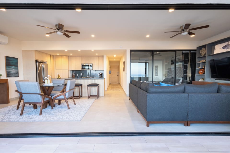 View from Condos Oversized Terraza into the Living area. 