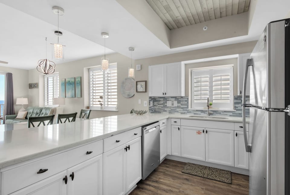 Well stocked and fully remodeled kitchen - perfect for preparing meals for your group!