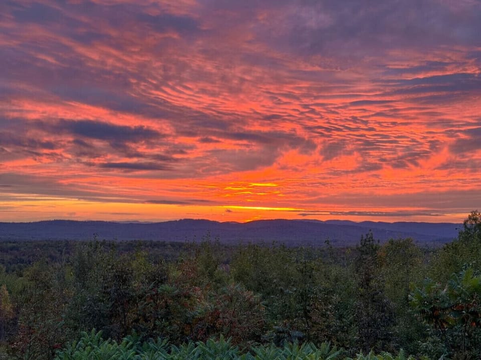 Beautiful sunset from the house,