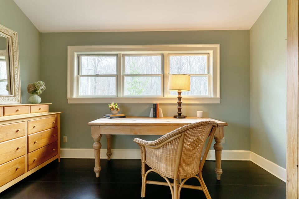Desk in the primary bedroom.