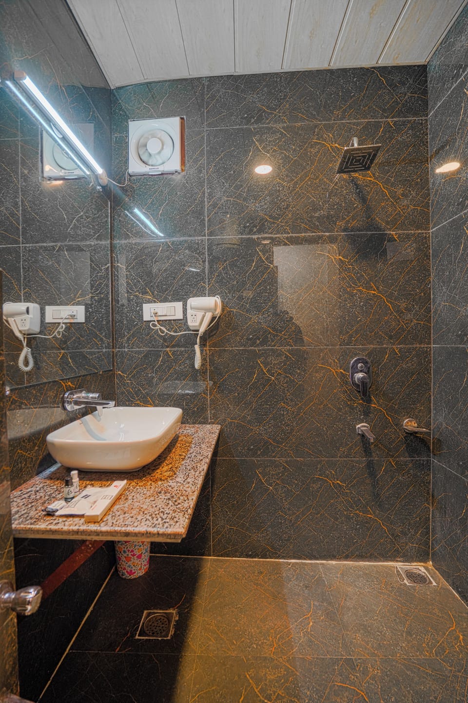 Junior Double Room, Hill View | Bathroom | Shower, towels, soap, shampoo