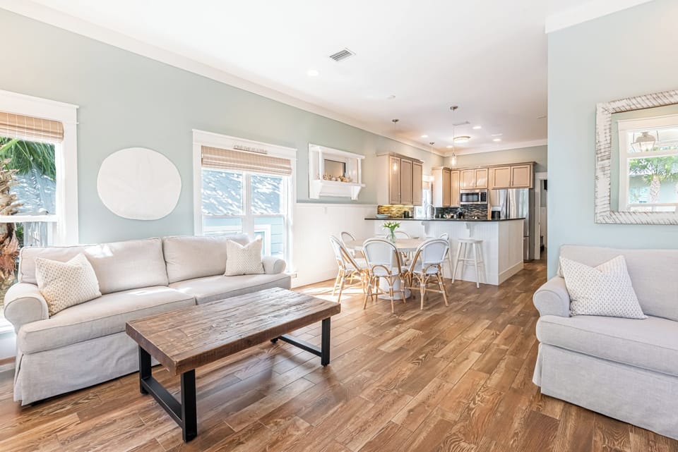 Open Concept Living, Dining & Kitchen Areas