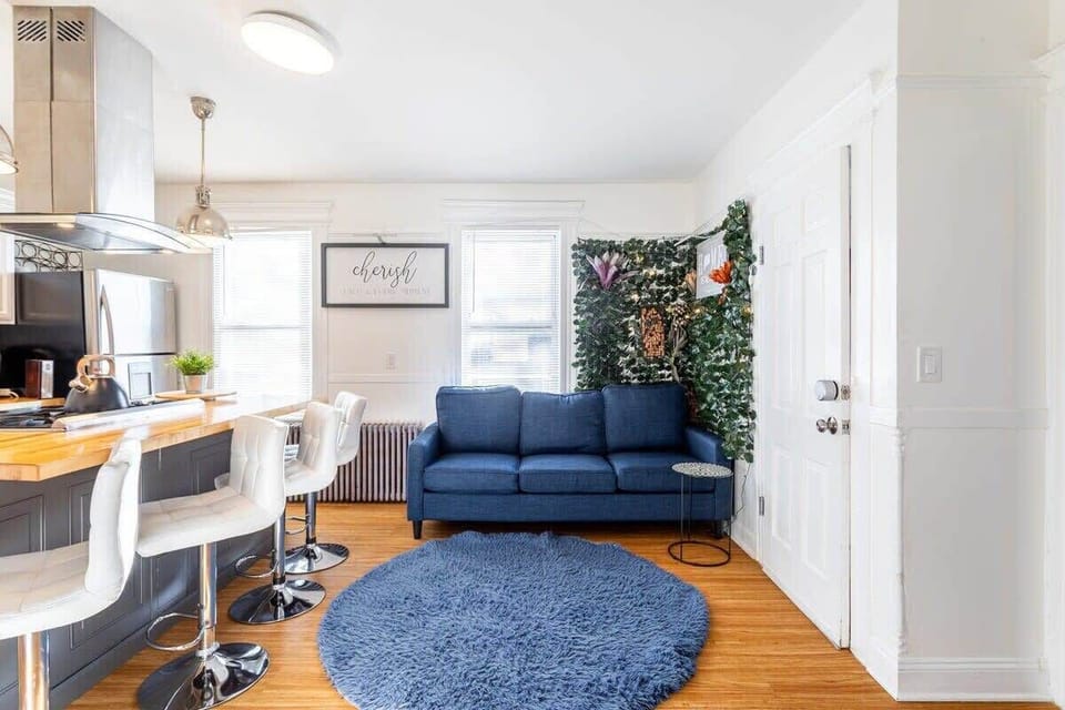 Modern furniture and elegant decor.