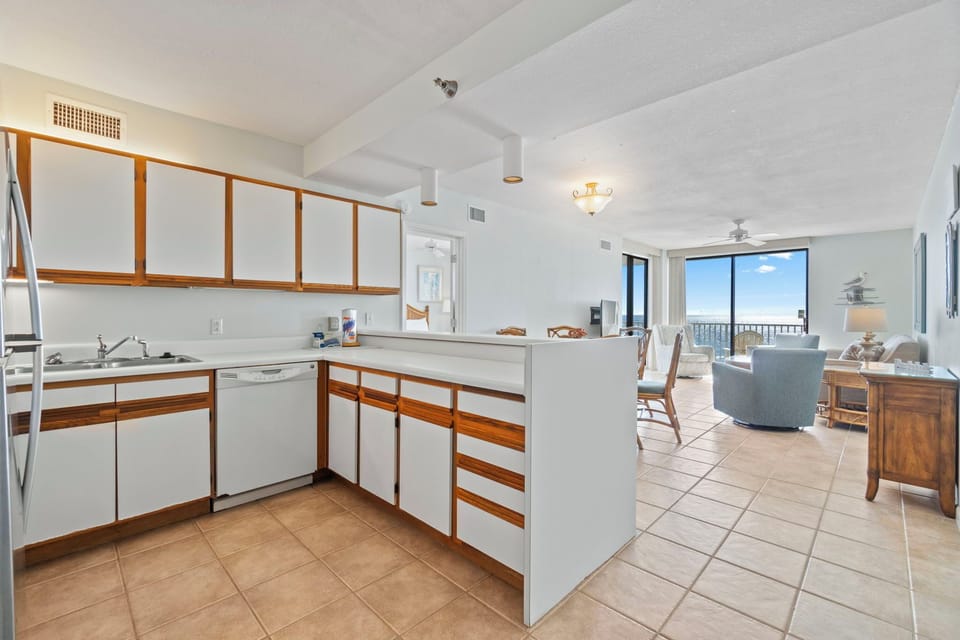 Open concept living space and kitchen