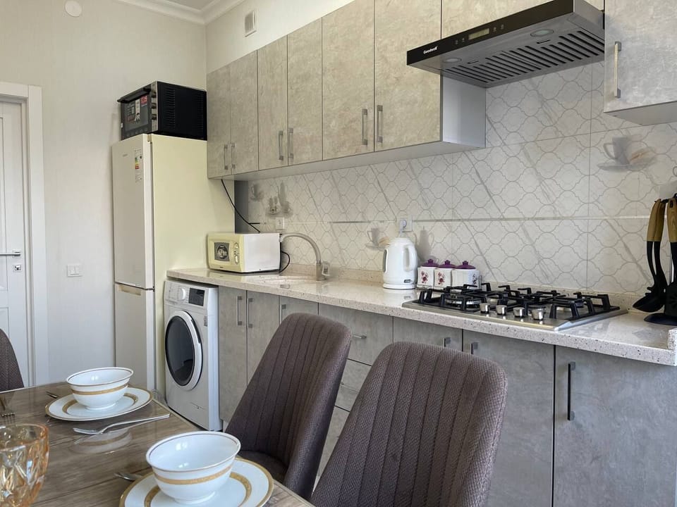 Family Condo, City View | Private kitchen | Full-size fridge, microwave, stovetop, electric kettle