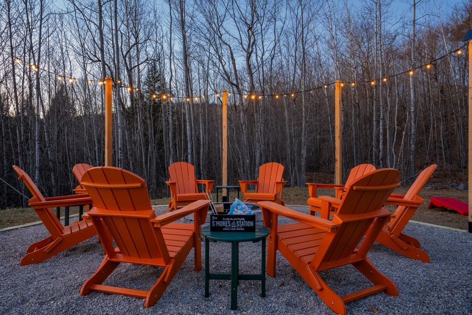 Gather around the cozy fire pit for evening stories and s’mores