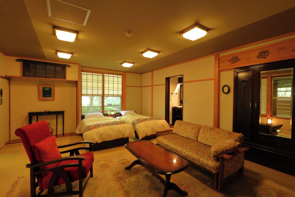 [La room]1F, Japanese Style Twin Room with Private Open-air Bath, Non Smoking | In-room safe, free WiFi