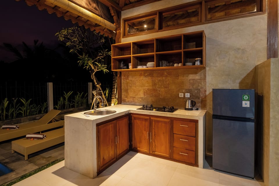 Villa, 2 Bedrooms, Pool View | Private kitchen | Electric kettle