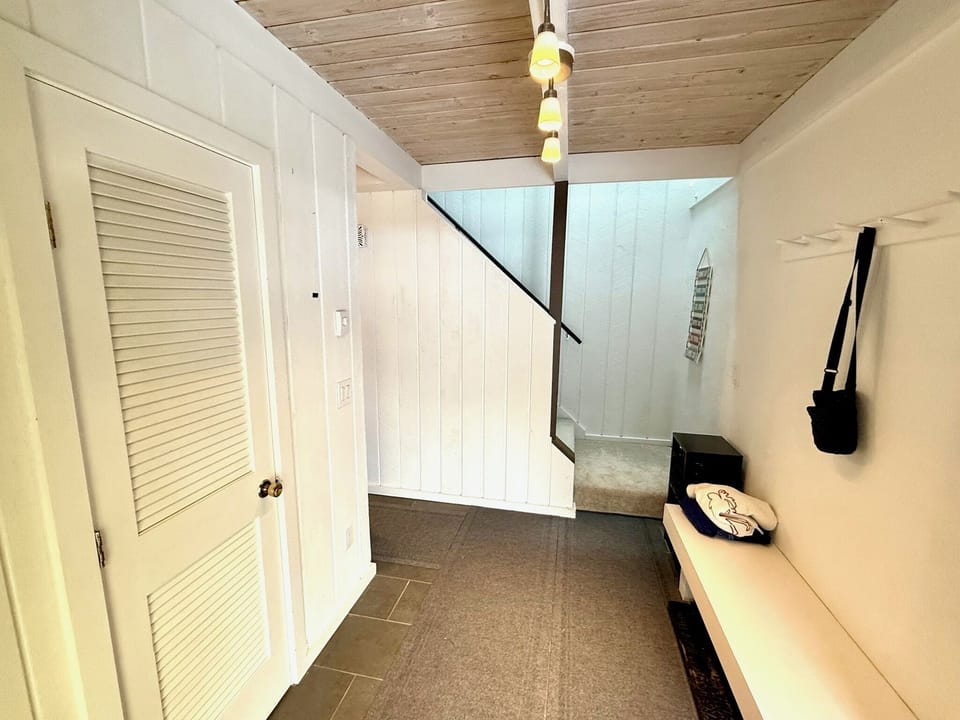 This is an old photo of the entry. The closet on the left has boot dryers in it.