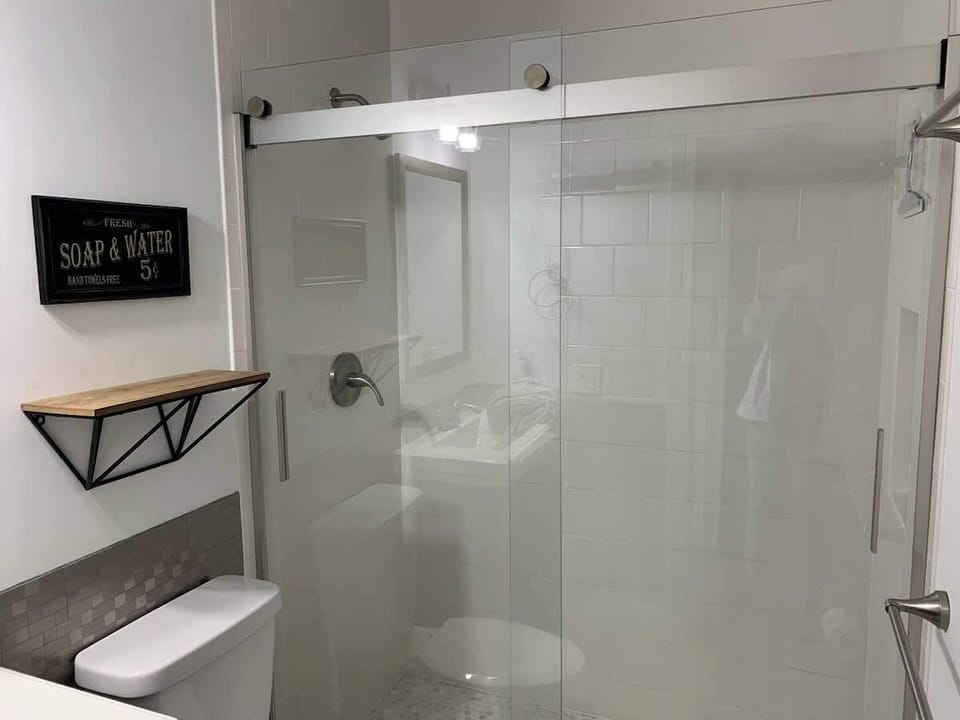 Large walk in Tiled Shower 