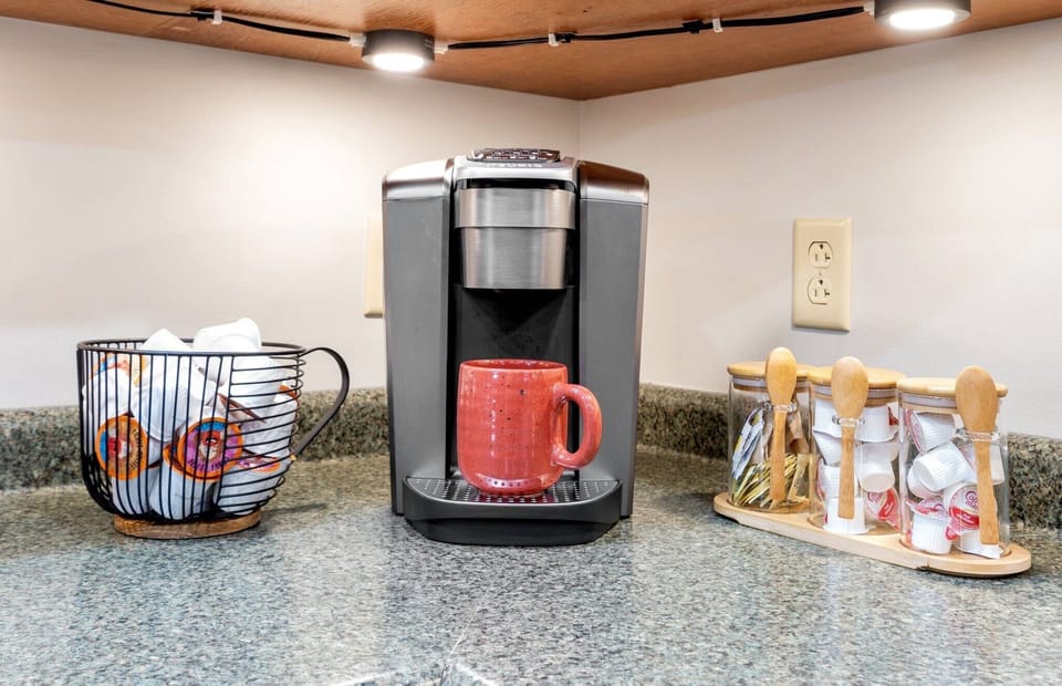 Start mornings slowly with fresh coffee and quiet moments before heading out to the slopes or trails.