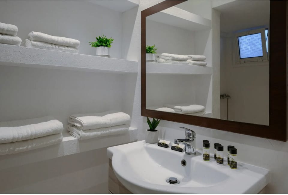 Apartment | Bathroom | Shower, hair dryer, towels