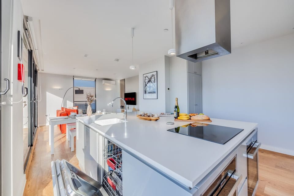 The kitchen is fully equipped with all the essentials needed to prepare and enjoy a home-cooked meal